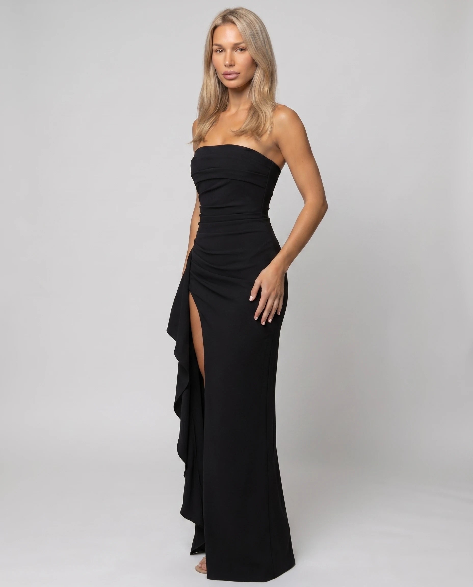 Robe longue bustier noire