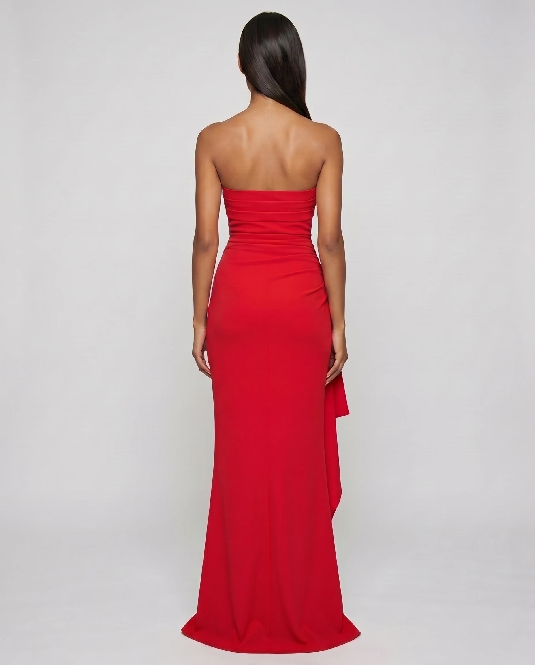 Robe longue bustier rouge