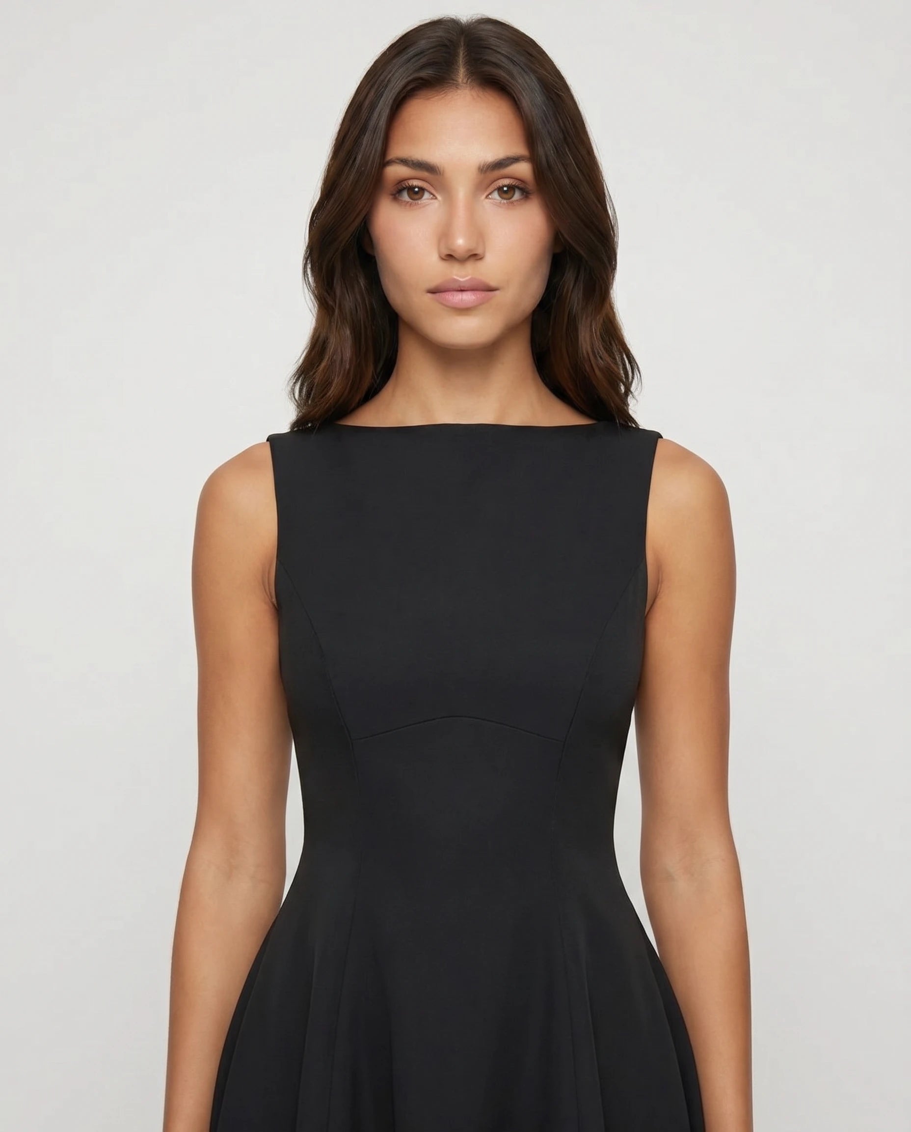 Robe courte noir en crepe - Olivia