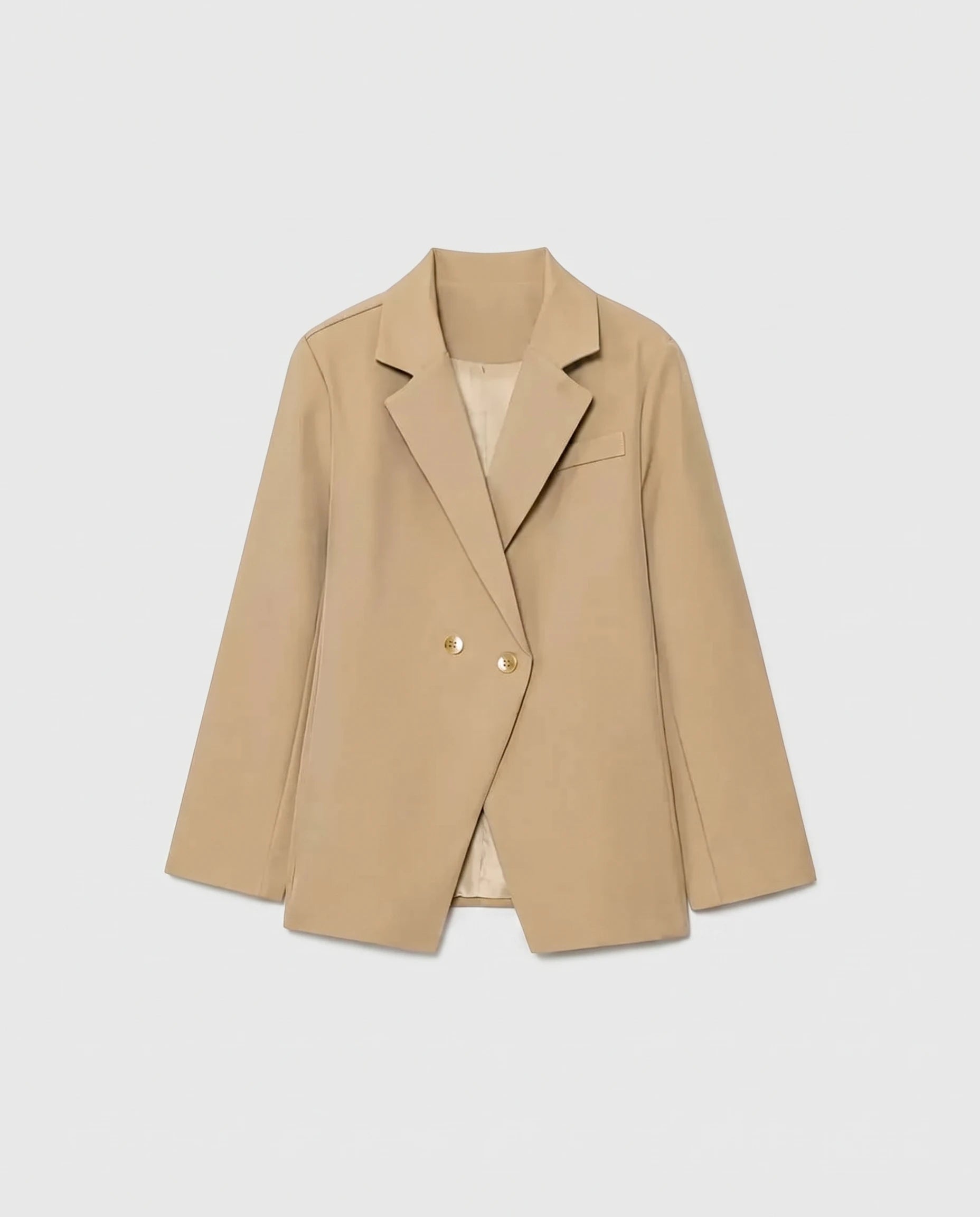 Blazer droit camel Augusta, packshot à plat vue de face