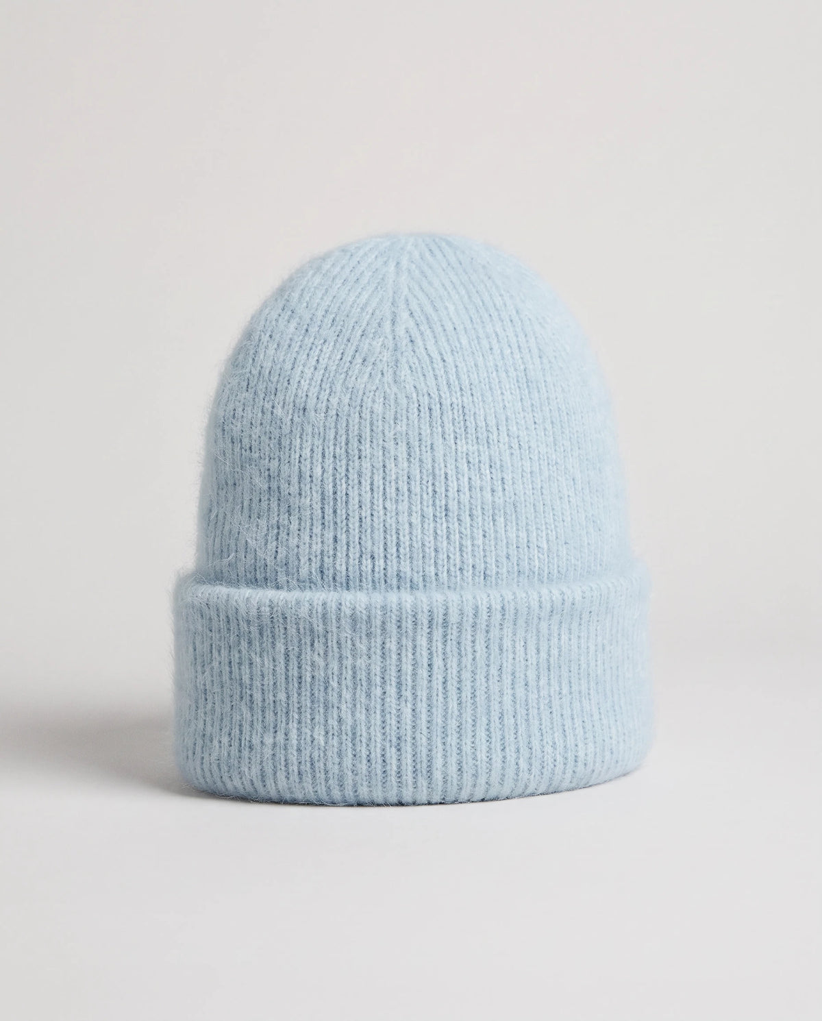 Strickmütze mit Umschlag — Thaïs, Farbe Himmelblau, Studio-Packshot