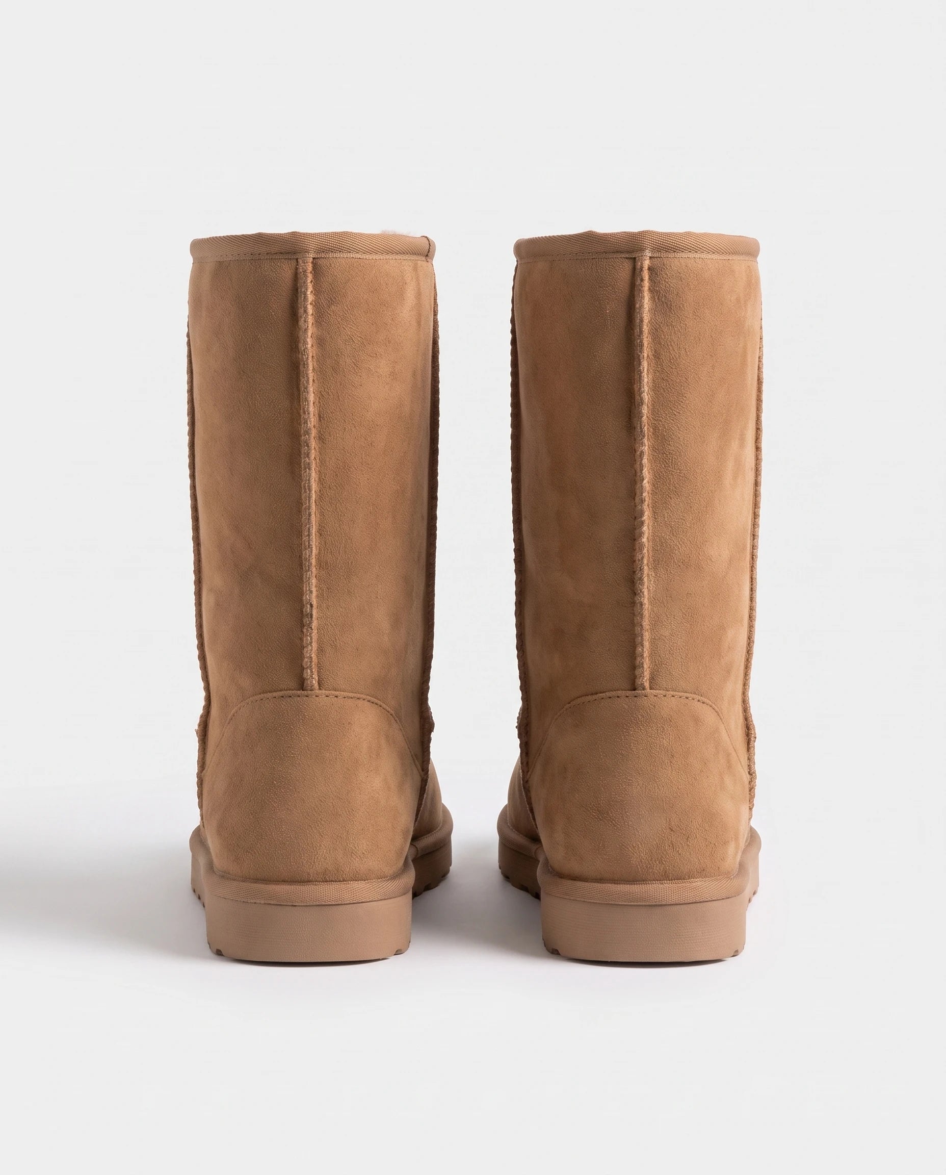 Bottes de neige classiques en suédine Gersande — Camel, packshot vue complémentaire