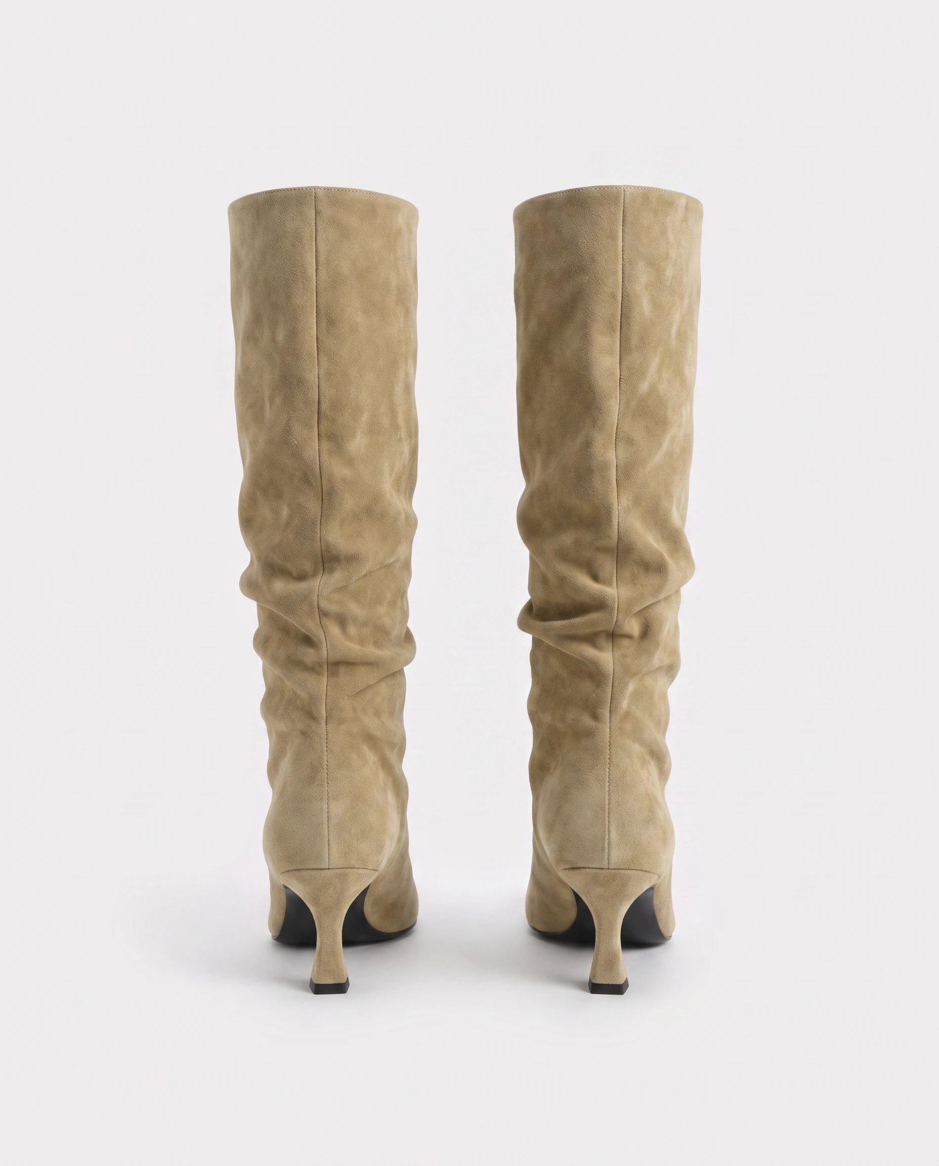 Bottes slouch à talon kitten Vérane — Beige, packshot vue complémentaire