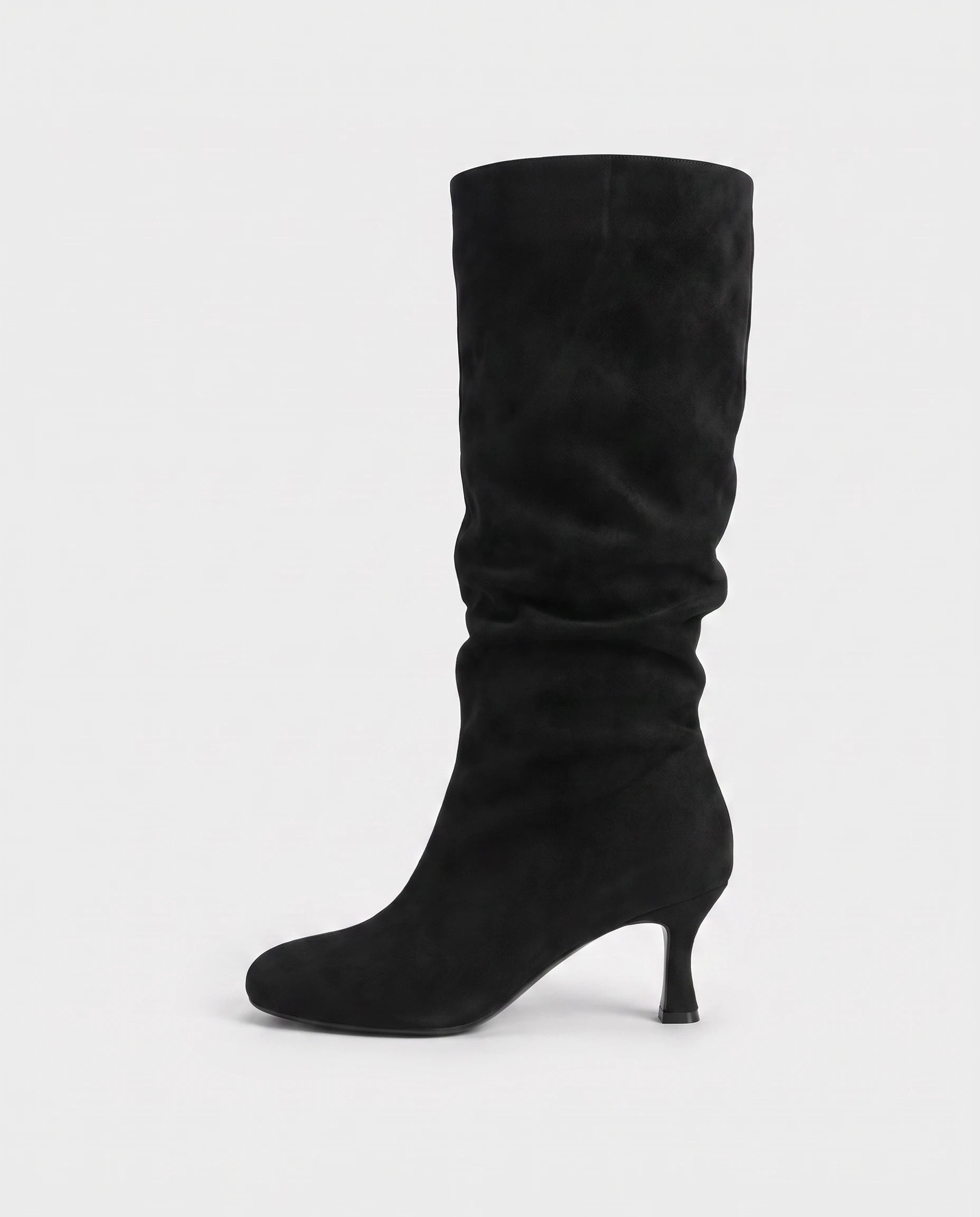 Bottes slouch à talon kitten Vérane — Noir, packshot vue complémentaire