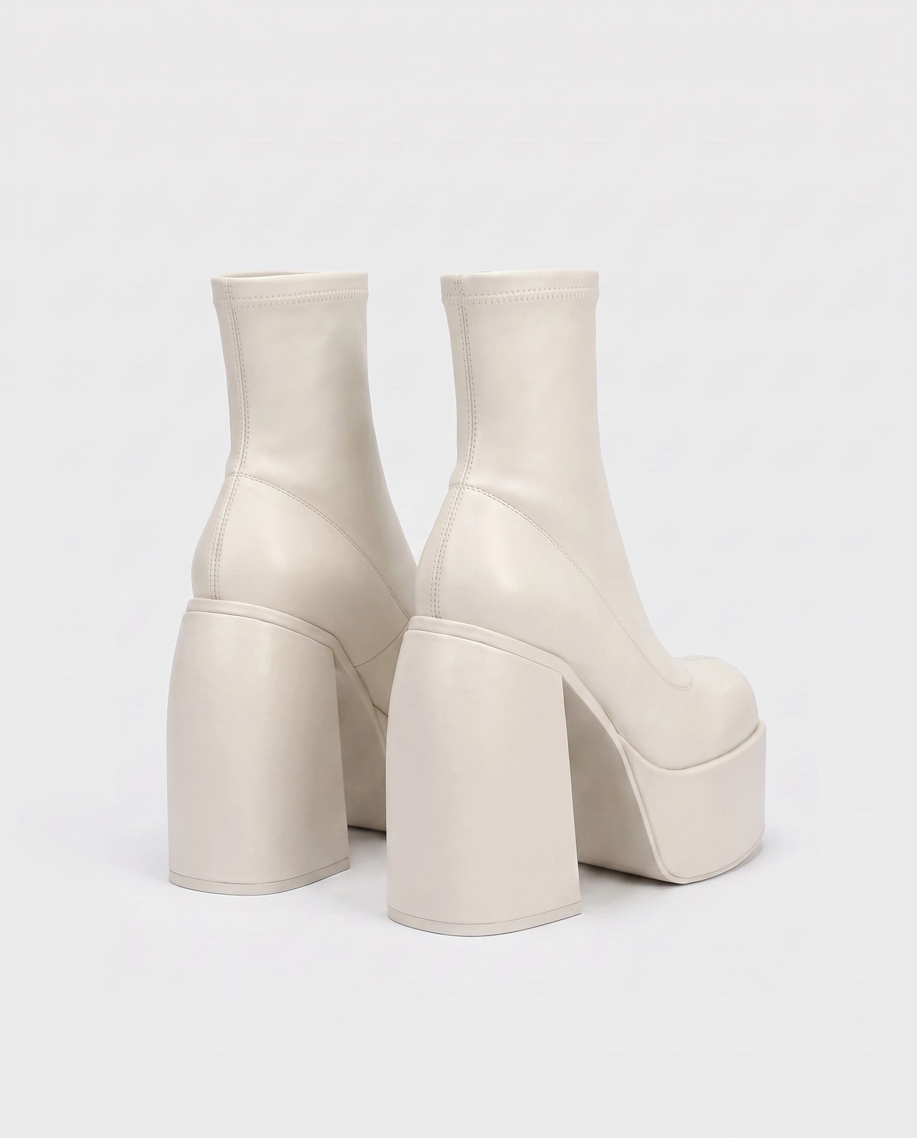 Bottines chaussette à plateforme massive Ludmilla — Blanc, packshot vue complémentaire