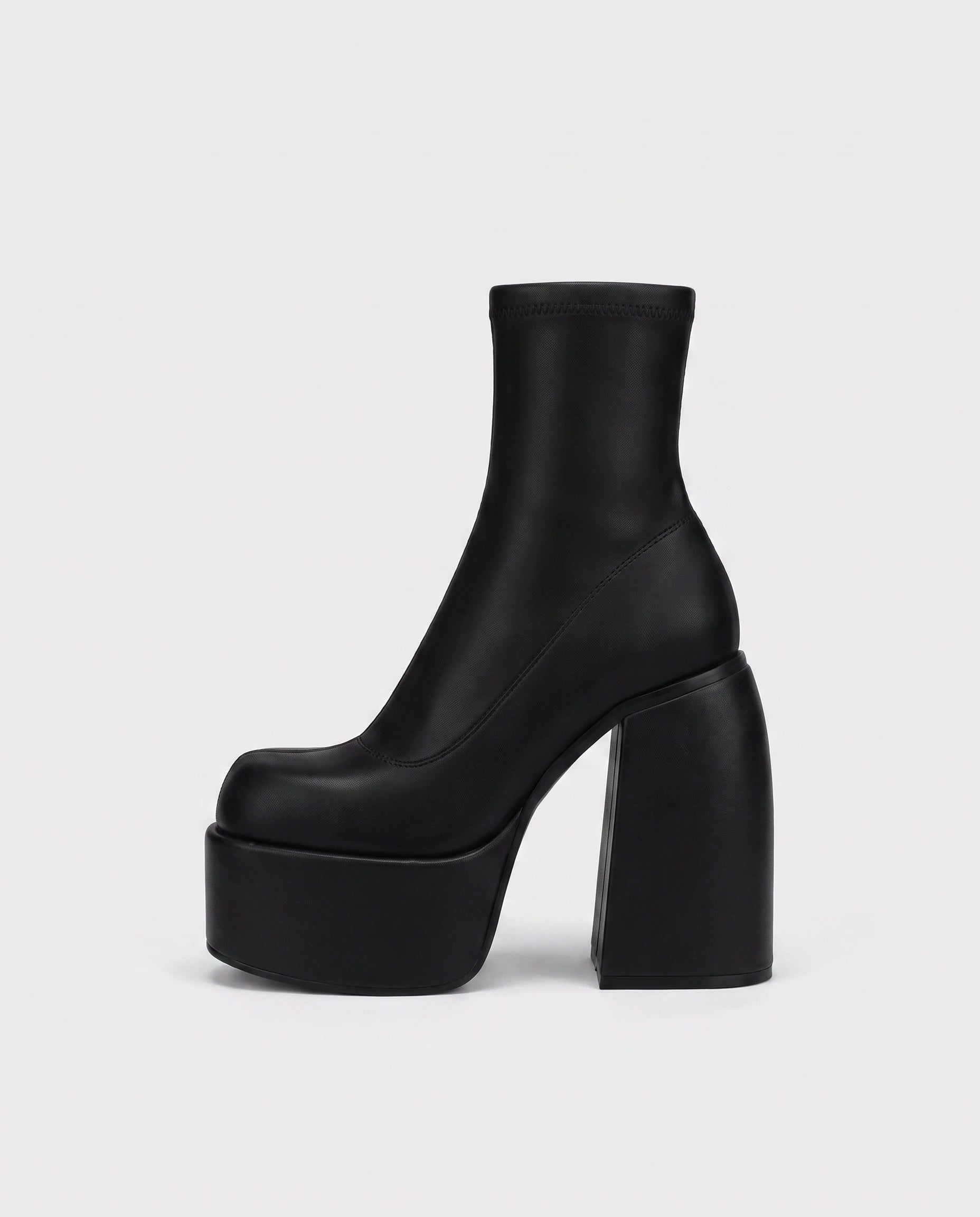 Bottines chaussette à plateforme massive Ludmilla — Noir, packshot vue complémentaire