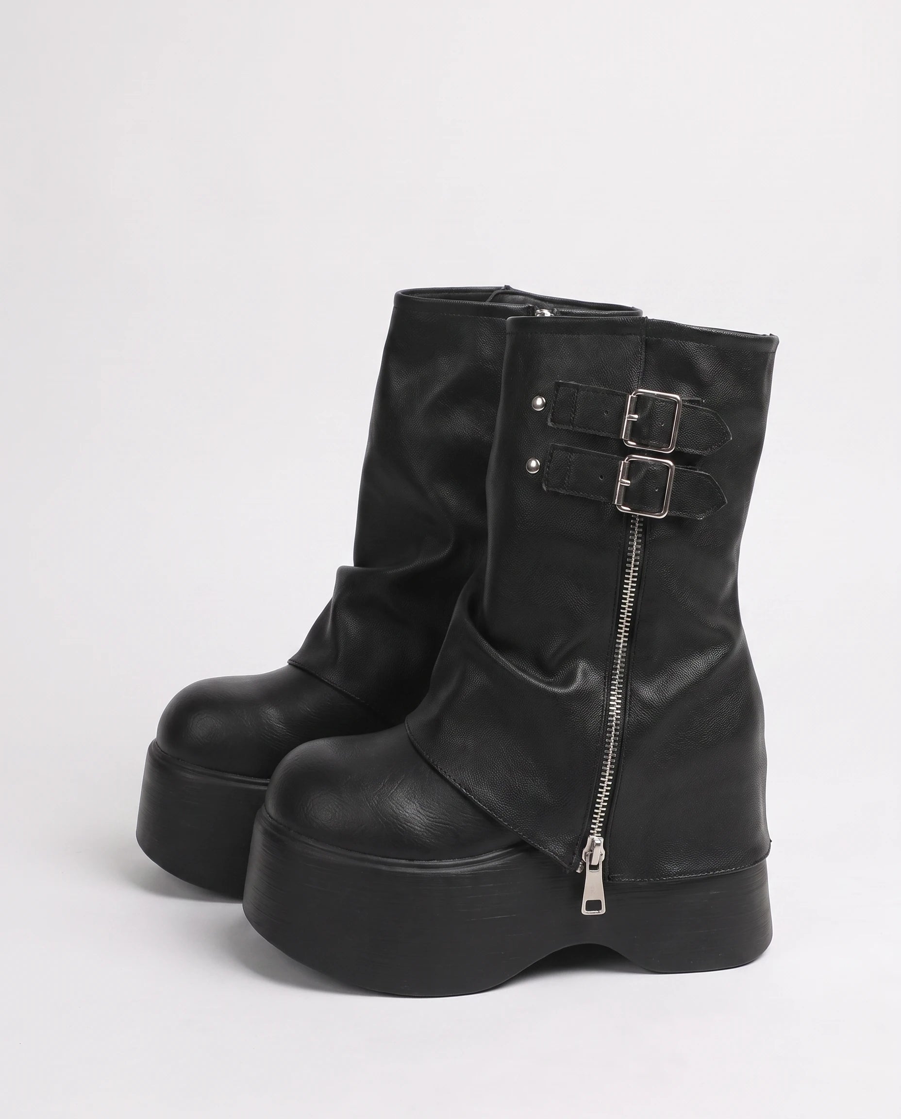 Bottines plateforme à guêtre zippée Urielle — Noir, packshot vue complémentaire