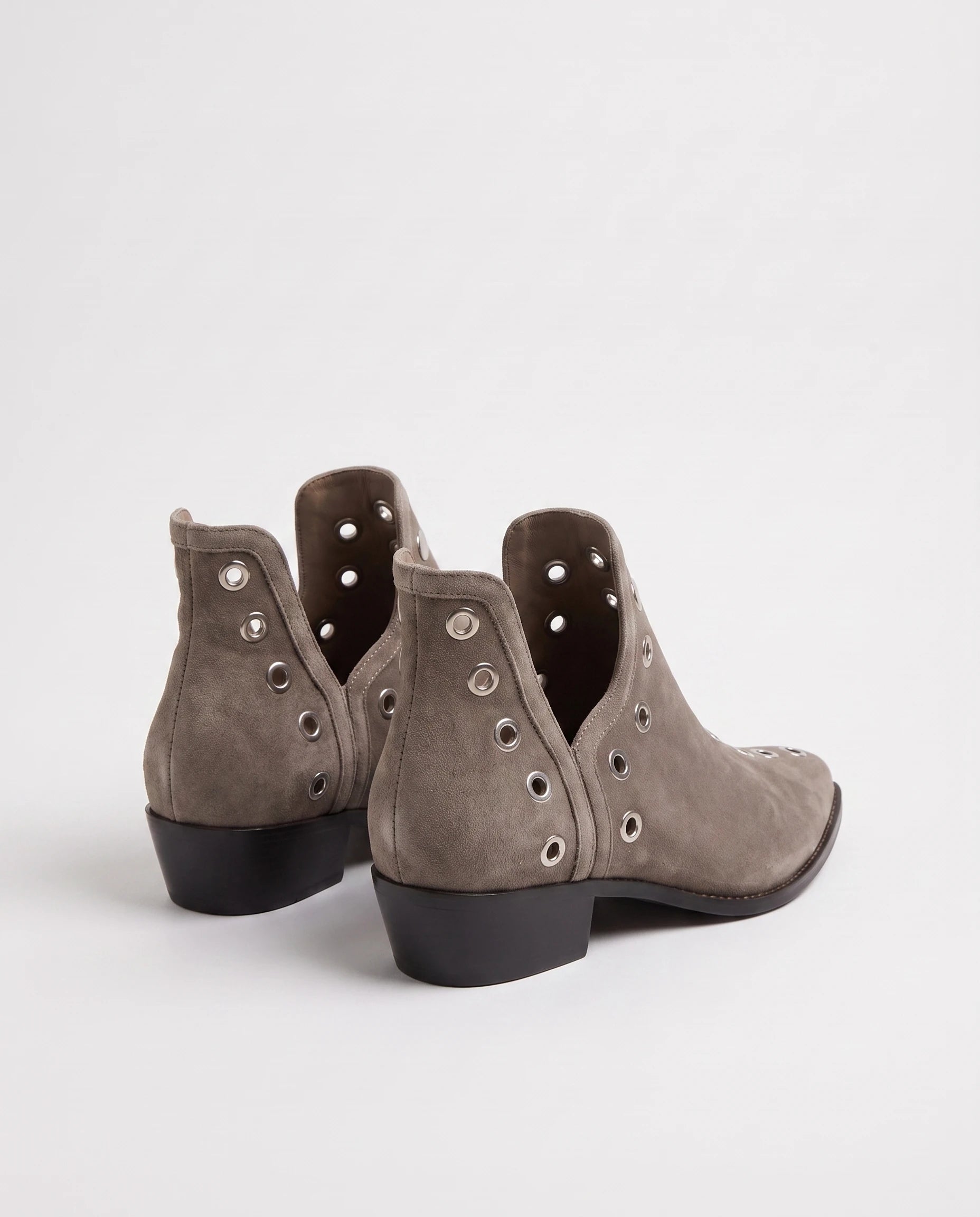 Bottines western à œillets cloutés Azélie — Taupe, packshot vue complémentaire