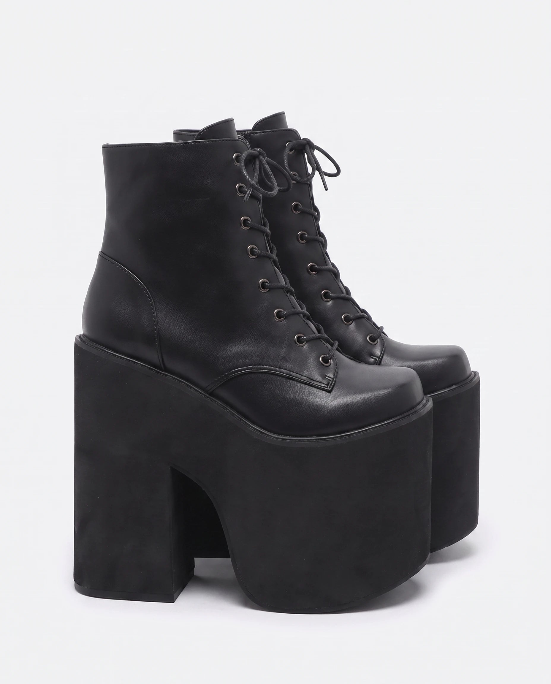 Bottines plateforme XXL lacées Zénobie — Noir, packshot vue complémentaire