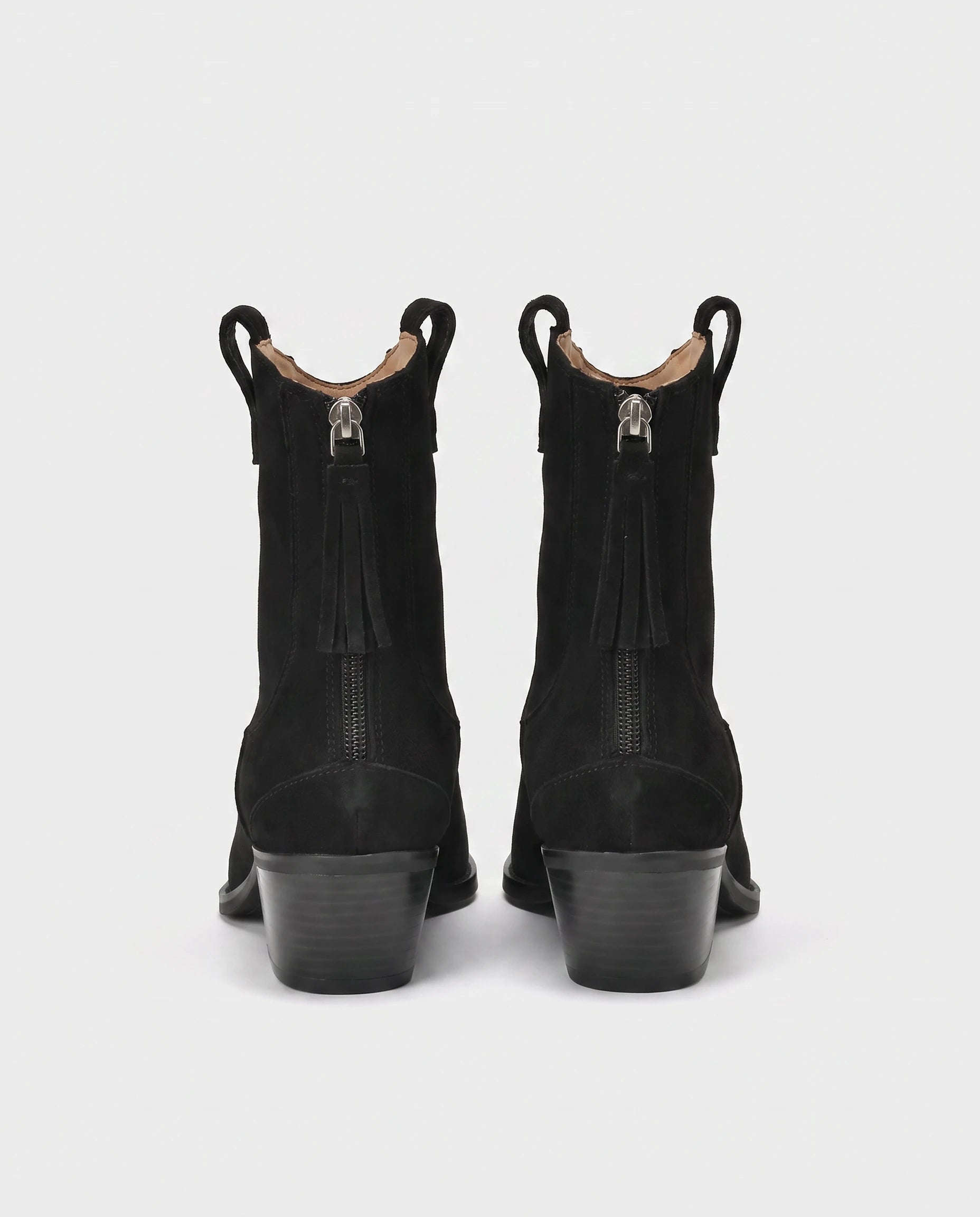 Bottines western en suédine Quiterie — Noir, packshot vue complémentaire