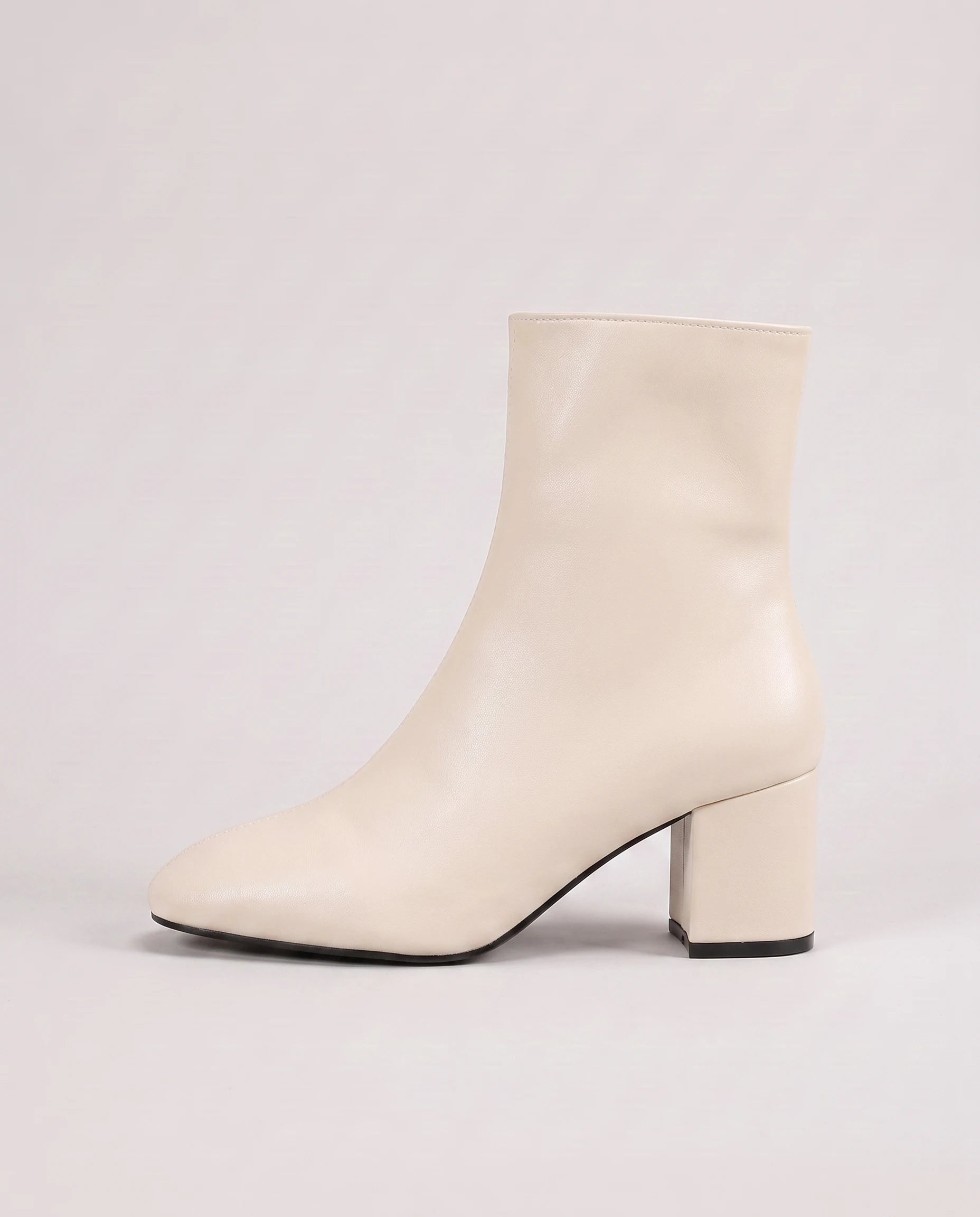Bottines zippées en simili brillant Reine — Crème, packshot vue complémentaire