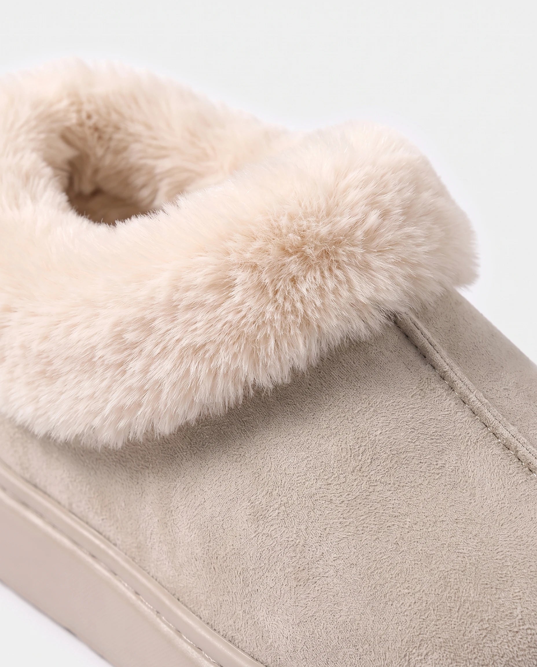 Chaussons bottines en peluche Roselène — Beige, packshot vue complémentaire