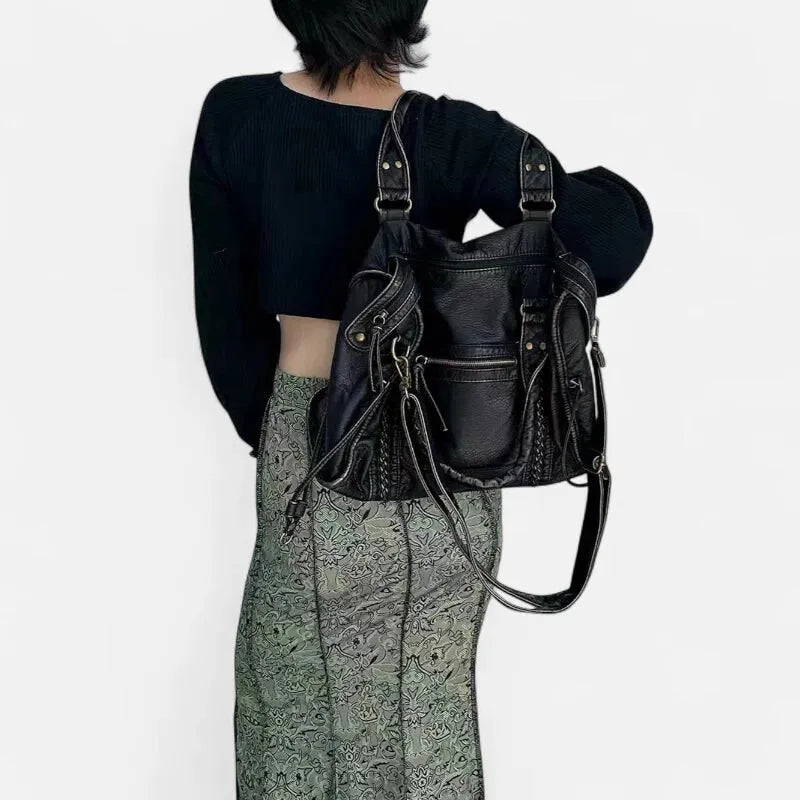 Grand sac à main bandoulière de cours vintage Joséphine