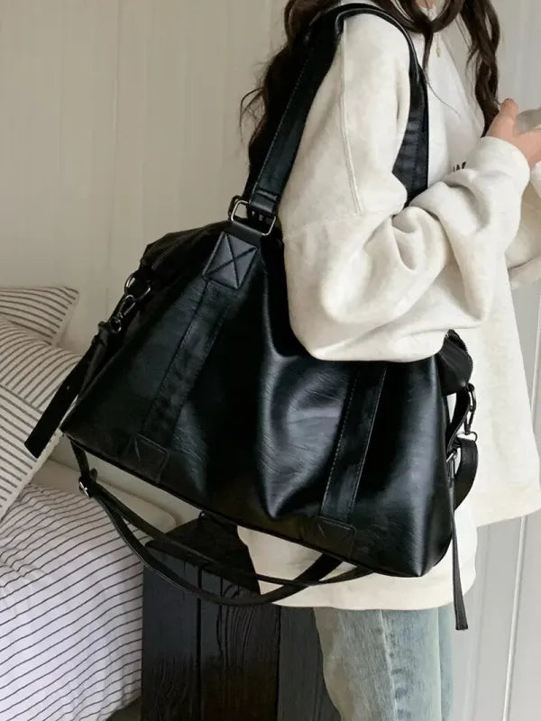 Grand sac à main bandoulière rétro de cours souple Louna