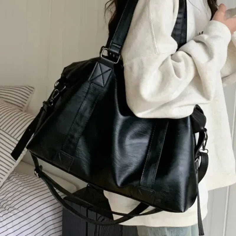 Grand sac à main bandoulière rétro de cours souple Louna