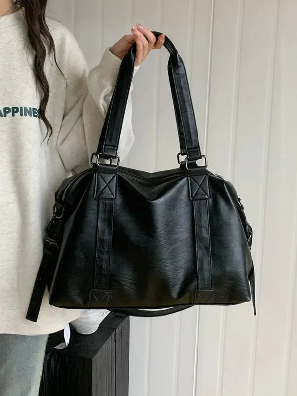 Grand sac à main bandoulière rétro de cours souple Louna