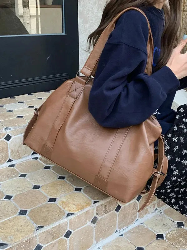 Grand sac à main bandoulière rétro de cours souple Louna