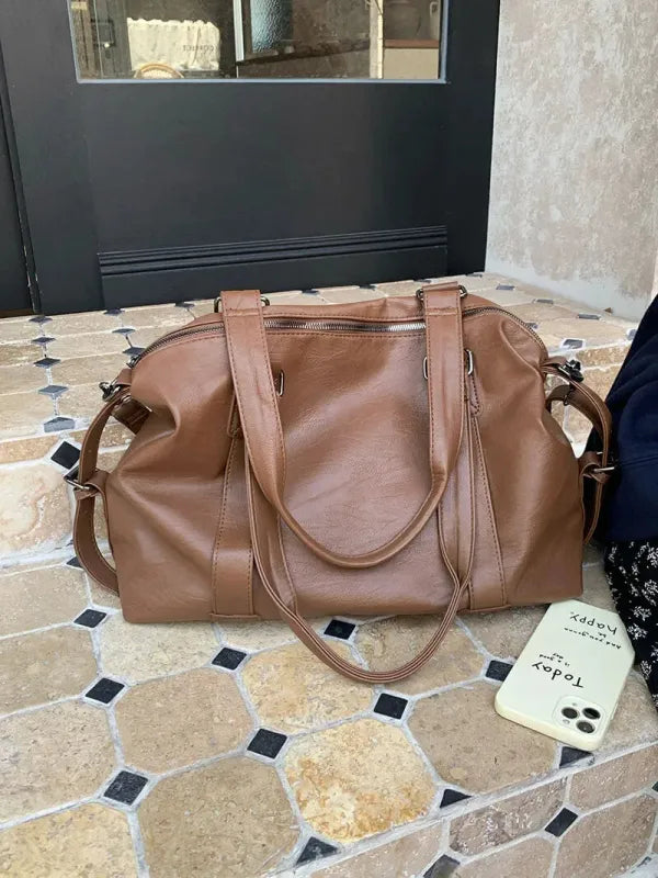 Grand sac à main bandoulière rétro de cours souple Louna