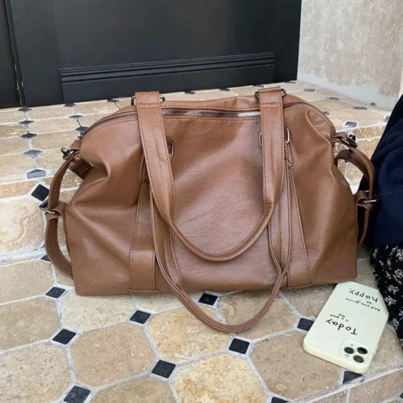 Grand sac à main bandoulière rétro de cours souple Louna