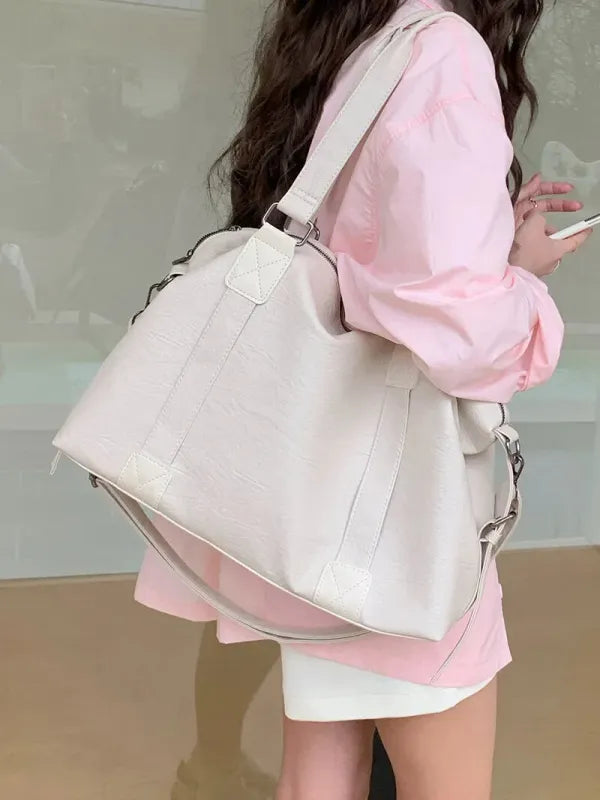 Grand sac à main bandoulière rétro de cours souple Louna