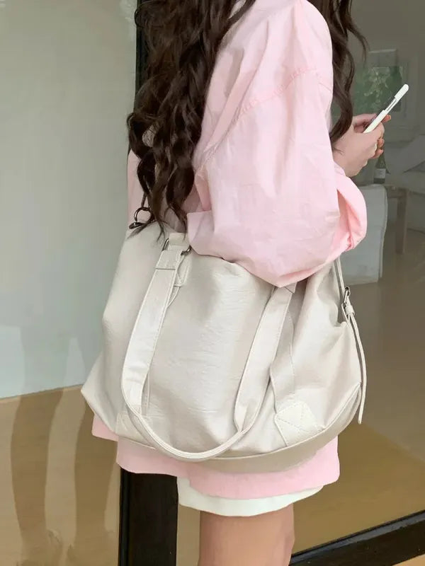 Grand sac à main bandoulière rétro de cours souple Louna