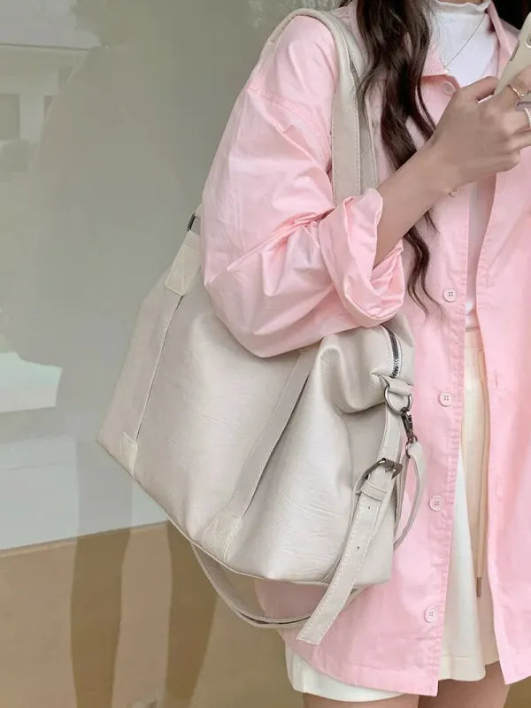Grand sac à main bandoulière rétro de cours souple Louna