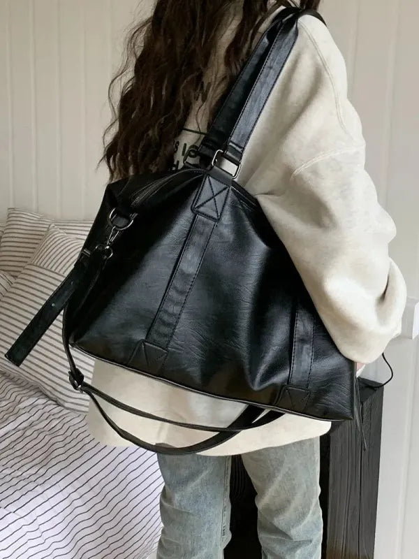 Grand sac à main bandoulière rétro de cours souple Louna