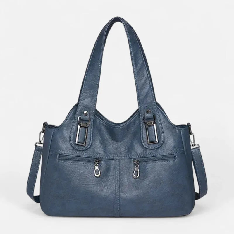 Grand sac à main bandoulière rétro multipoches Agnès