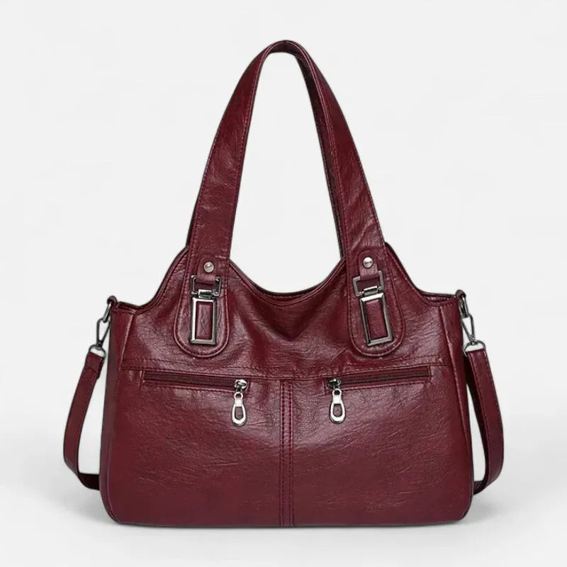 Grand sac à main bandoulière rétro multipoches Agnès