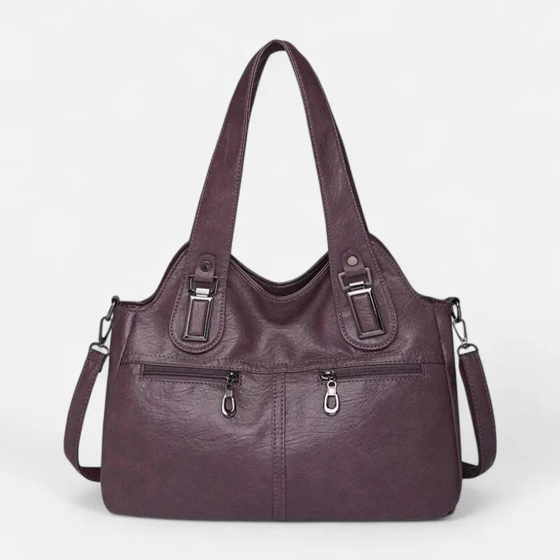 Grand sac à main bandoulière rétro multipoches Agnès