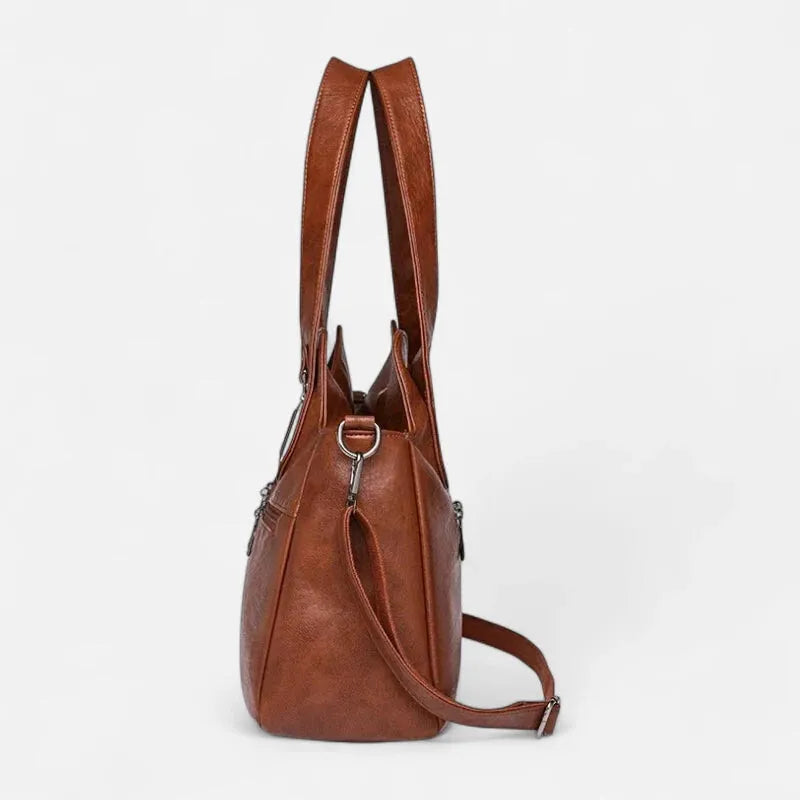 Grand sac à main bandoulière rétro multipoches Agnès