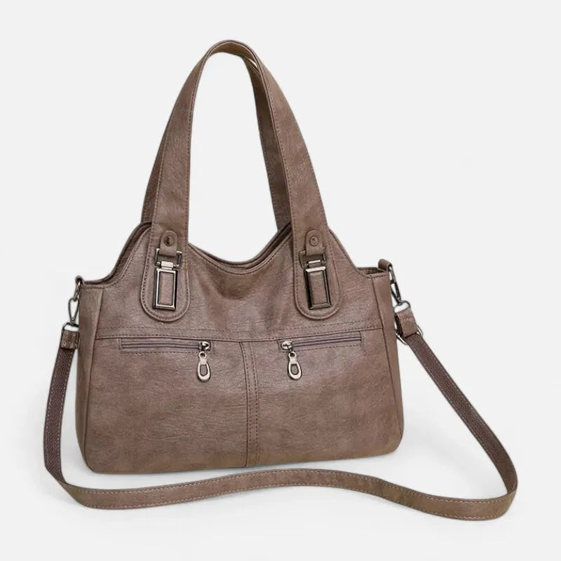 Grand sac à main bandoulière rétro multipoches Agnès
