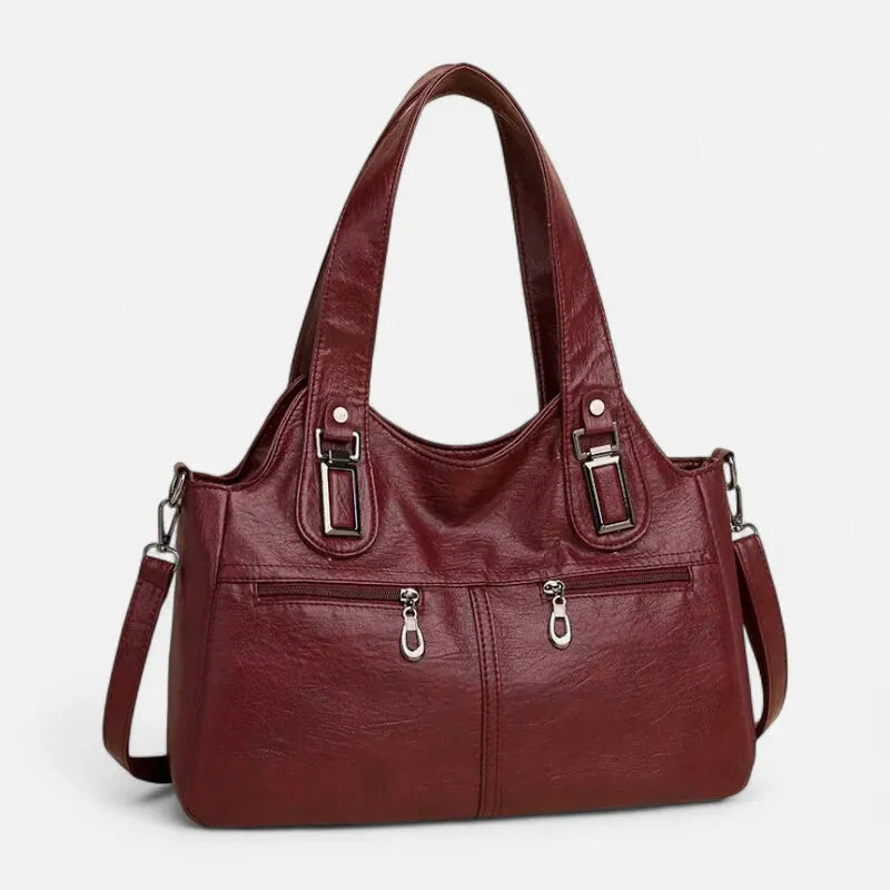 Grand sac à main bandoulière rétro multipoches Agnès