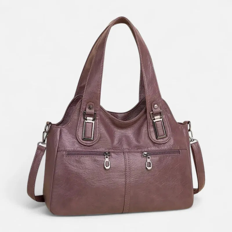 Grand sac à main bandoulière rétro multipoches Agnès