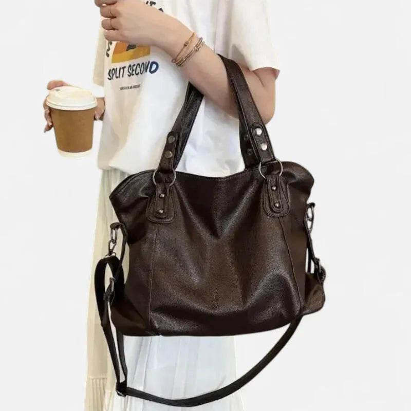 Grand sac à main bandoulière souple de cours Anaëlle