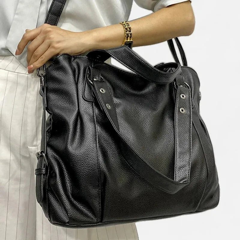 Grand sac à main bandoulière souple de cours Anaëlle