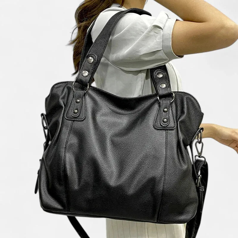 Grand sac à main bandoulière souple de cours Anaëlle