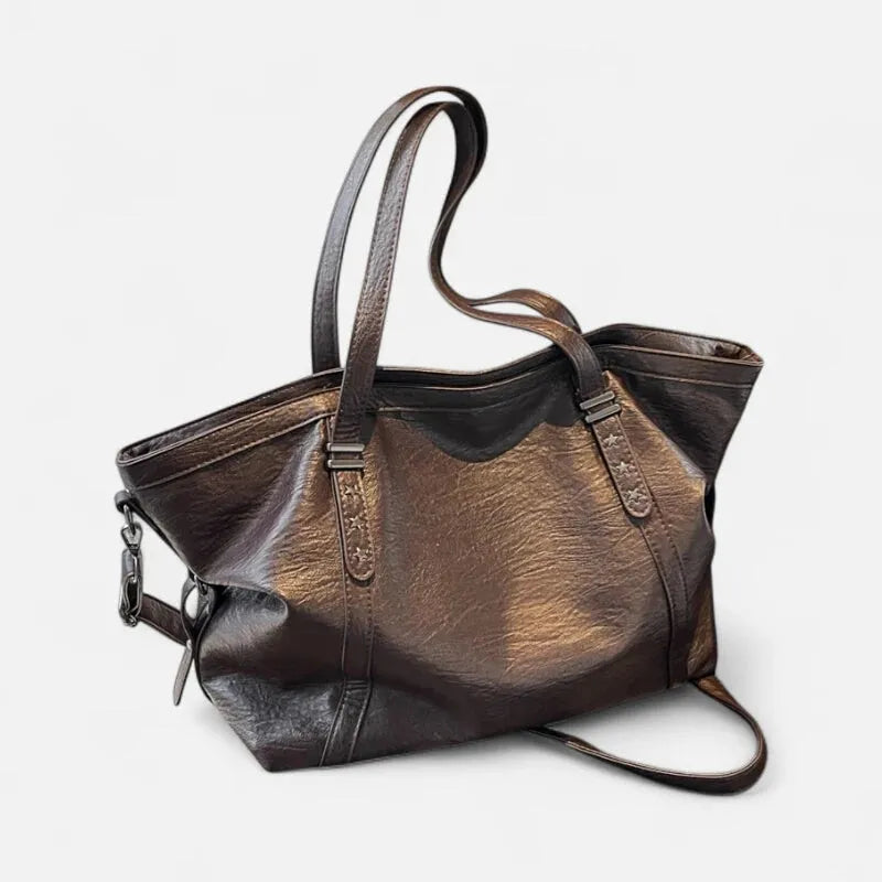 Grand sac à main cabas de cours souple avec bandoulière Alyssa