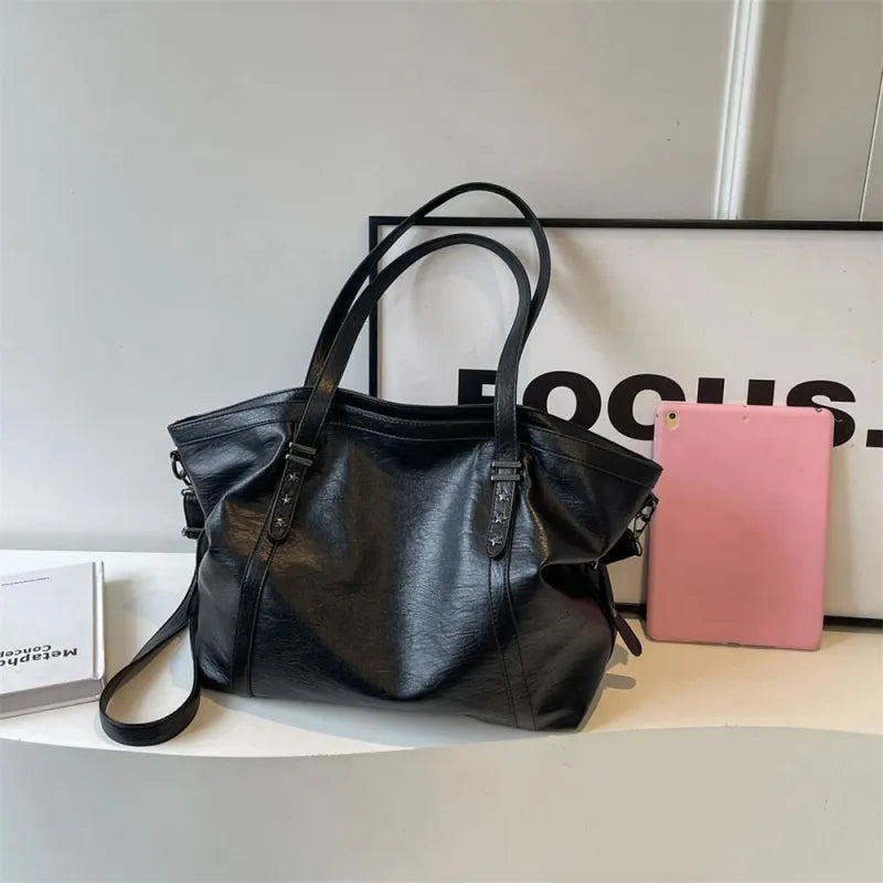 Grand sac à main cabas de cours souple avec bandoulière Alyssa
