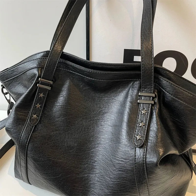 Grand sac à main cabas de cours souple avec bandoulière Alyssa