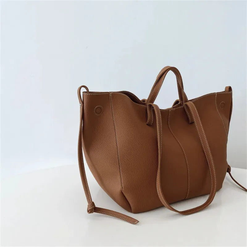 Grand sac à main cabas double porté Élodie