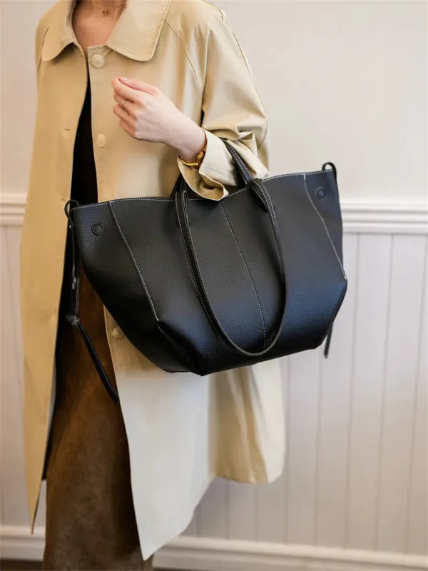 Grand sac à main cabas double porté Élodie