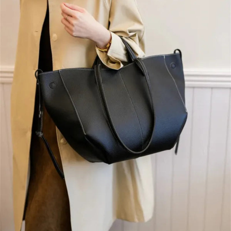 Grand sac à main cabas double porté Élodie