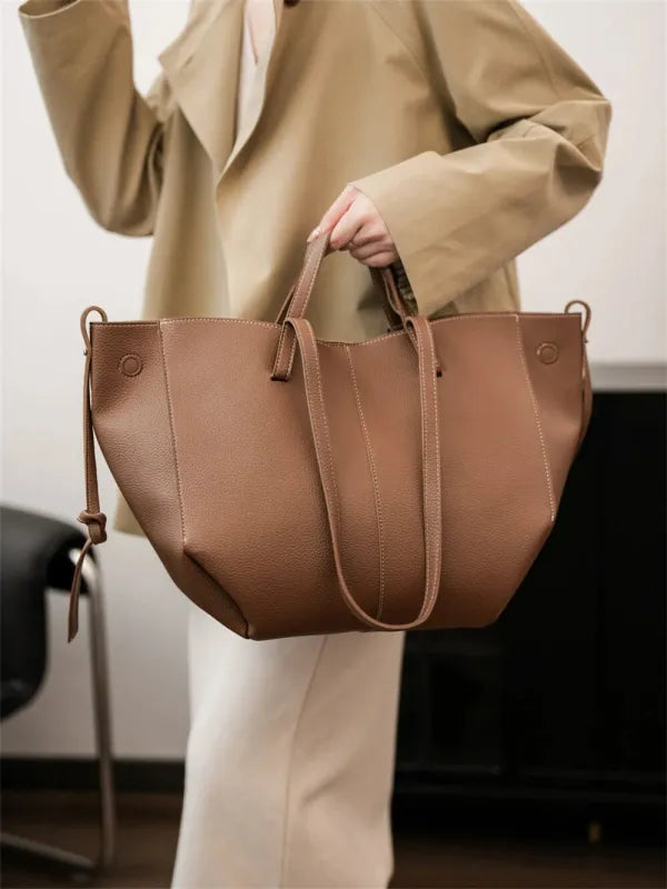 Grand sac à main cabas double porté Élodie