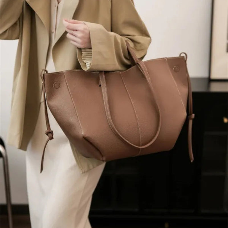 Grand sac à main cabas double porté Élodie