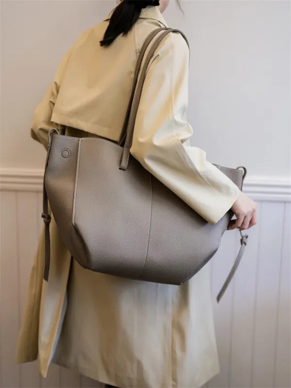 Grand sac à main cabas double porté Élodie