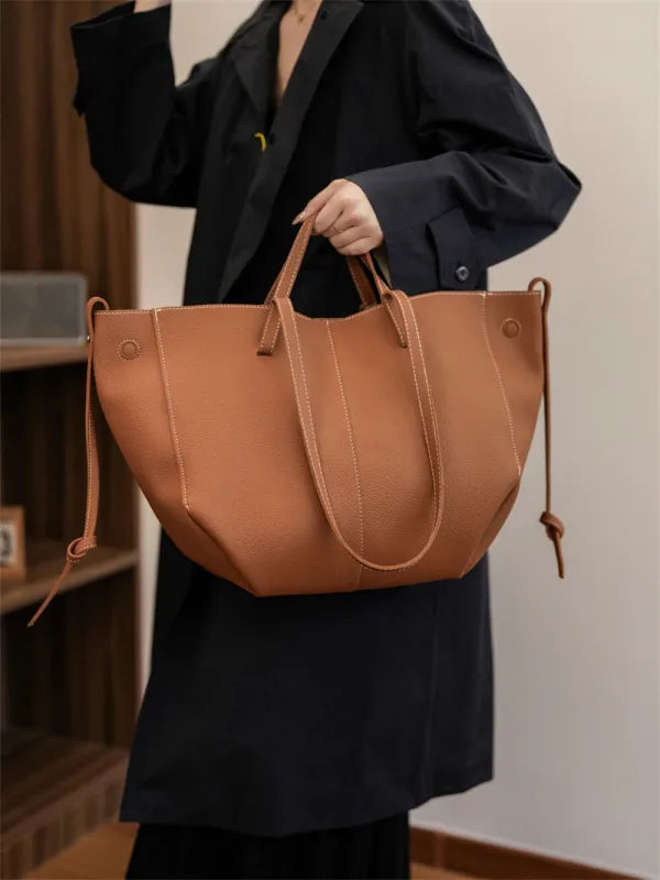 Grand sac à main cabas double porté Élodie