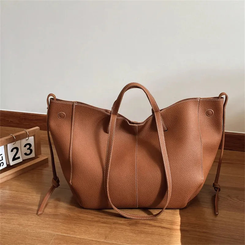 Grand sac à main cabas double porté Élodie