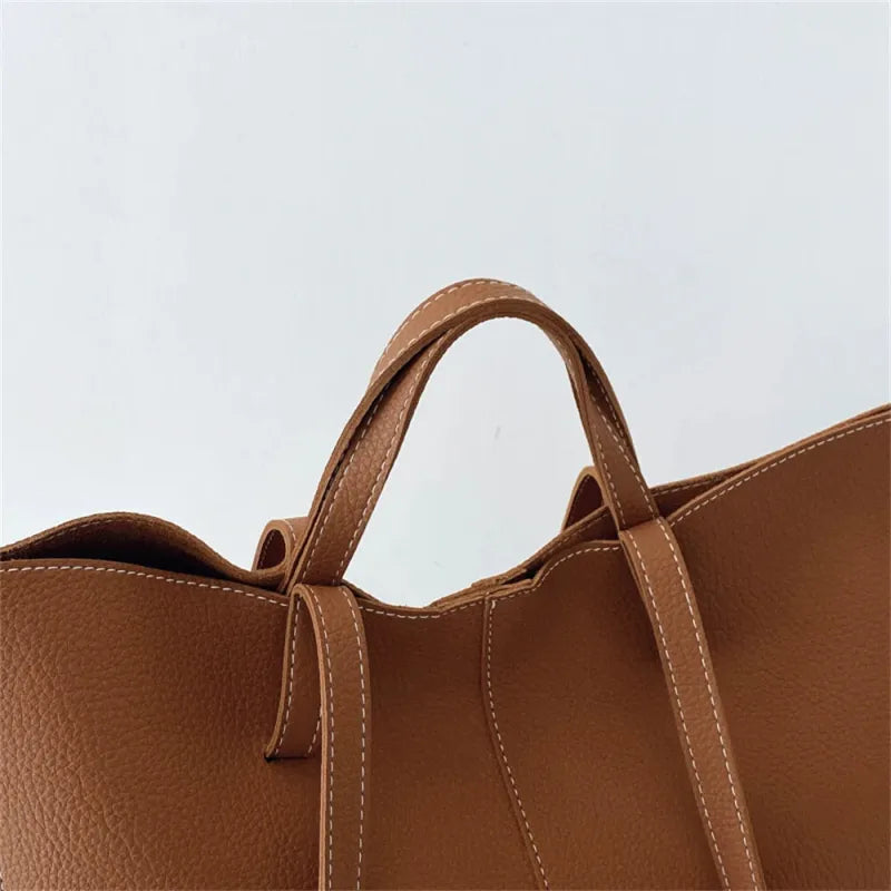 Grand sac à main cabas double porté Élodie