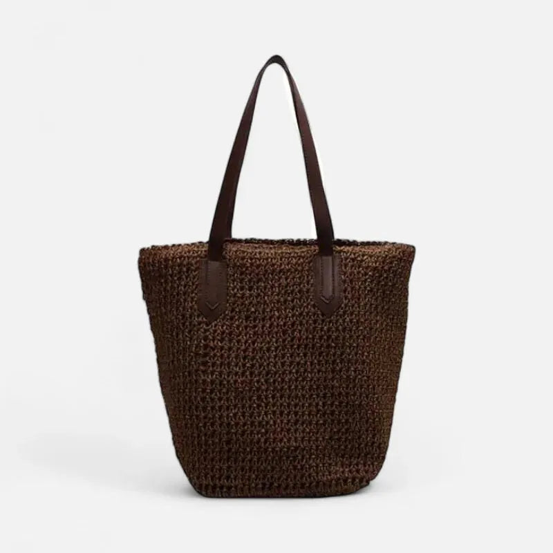 Grand sac à main cabas en paille Lina